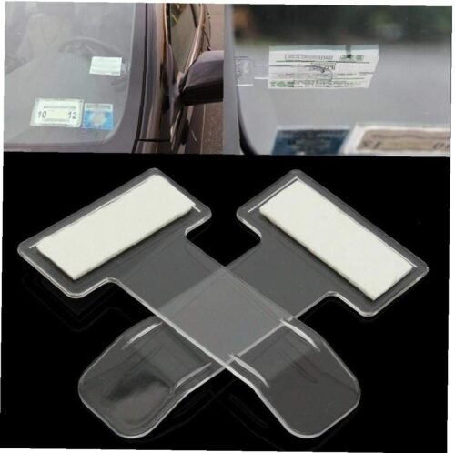 Porte-tickets pare-brise adhésif 2 pièces plastique