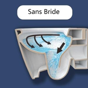 WC suspendu AICA sans bride, abattant soft-close blanc