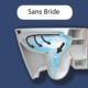 WC suspendu AICA sans bride, abattant soft-close blanc