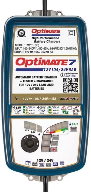 Chargeur mainteneur OptiMate 7 12/24V 8 étapes 10A/5A Plomb-acide/AGM/GEL
