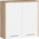 Meuble haut WC suspendu AKORD L60 2 portes Chêne/Blanc