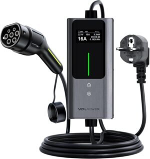 Chargeur voiture électrique Type 2 3,6 kW 5m courant 6-16A