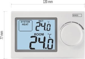 Thermostat numérique EMOS filaire LCD 5-35°C pose en surface