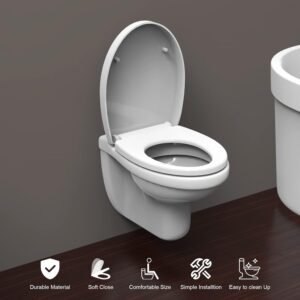 Abattant WC Ibergrif M41002 forme O frein de chute blanc