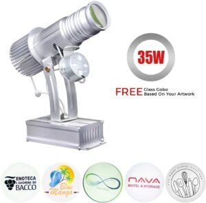 Projecteur GOBO Logo 35W LED personnalisé zoom manuel argent
