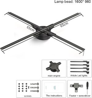 Projecteur hologramme 3D ventilateur LED HD pour logo