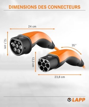 Câble de recharge Type 2 Lapp Mobility 5 m 32A 22 kW