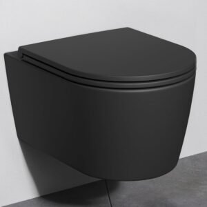 WC suspendu AM.PM FlashClean noir mat 49 cm - sans bord