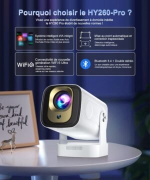 Vidéoprojecteur 1080P natif Mini Smart compatible 4K