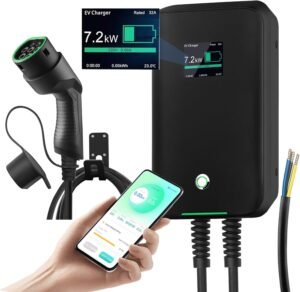 Borne de recharge VE Wallbox 7 kW, maison connectée