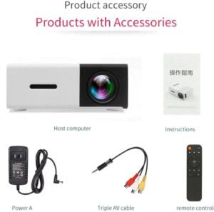 Mini projecteur portable YG300 1080P Smart TV Noir