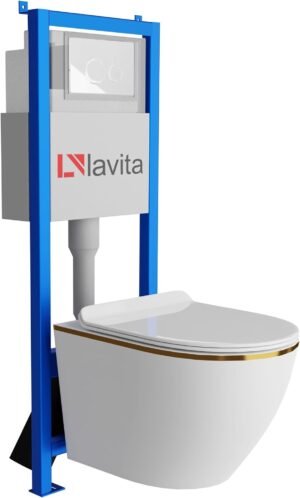 Élément mural WC 40 cm Lavita – kit sans rebord de chasse