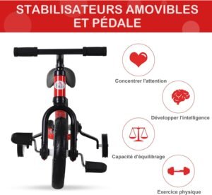 61awE-rQiaL._AC_SL1500_.jpg Draisienne enfant 2 en 1 HOMCOM 12" roues acier 2-5 ans