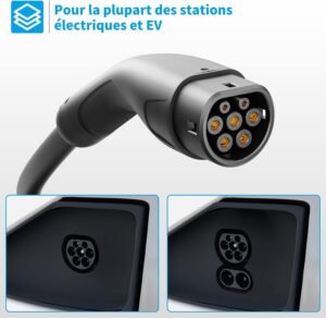 Câble de recharge Type 2 Rosaking 22 kW 5 m 3 phases 32A