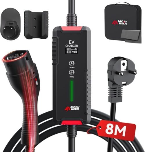 Chargeur Type 2 3.6 kW 8 m IP65 Schuko 6-16A avec sac