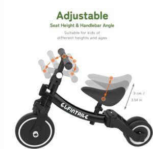 61c7zFCqJWL._AC_SL1500_.jpg Tricycle évolutif 5-en-1 Besrey 1-4 ans Draisienne Noir