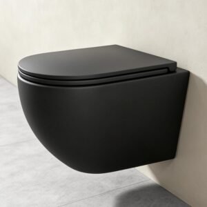 WC suspendu Doporro cuvette céramique noir mat abattant silencieux