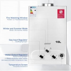 Chauffe-eau à gaz Fulgutonit 10L — douche suralimentée