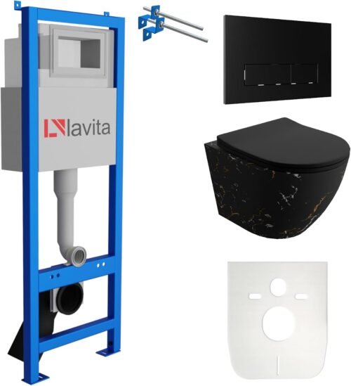 WC mural Lavita LAV 101 40 cm WC mural Lavita LAV 101 40 cm noir - kit complet sans bord