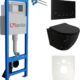 WC mural Lavita LAV 101 40 cm noir - kit complet sans bord