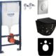 WC suspendu Sofi Slim Fire noir sans bord - kit LAVITA