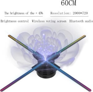 Projecteur holographique 3D ventilateur 60cm 720 LED 32 Go