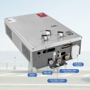 Chauffe-eau à gaz Fulgutonit 10L — douche suralimentée