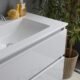 Meuble salle de bain suspendu 80 cm Kiamami Valentina blanc brillant