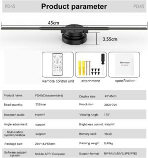 61i4Q2S9oNL._AC_SL1500_.jpg Projecteur hologramme 3D WiFi 45cm pour publicité et logo