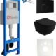 Élément mural WC 40 cm Lavita - kit noir sans bord