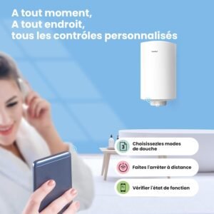 61jQsVKj50L._AC_SL1500_.jpg Chauffe-eau électrique 80 L Comfee' commande électronique