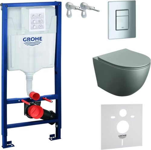 WC suspendu LAVITA Sinto gris WC suspendu LAVITA Sinto gris sans bord - kit complet