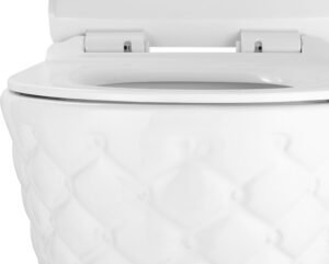 WC suspendu blanc sans bride avec abattant Softclose