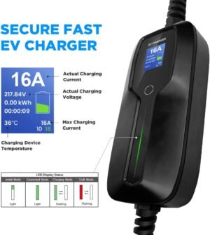 Chargeur voiture électrique Morec Type1 2,2-3,6 kW 10/16A 6m