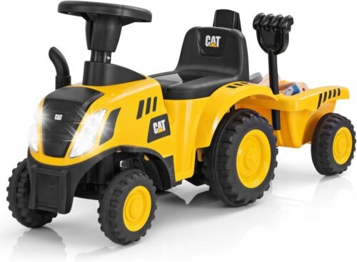 Porteur tracteur enfants Cater Porteur tracteur enfants Caterpillar avec remorque amovible