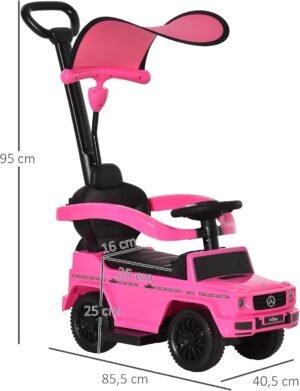 Porteur enfant HOMCOM multi-équipé 12-36 mois rose