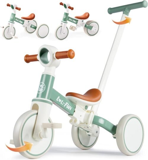 Tricycle 5 en 1 LOL-FUN - Dire Tricycle 5 en 1 LOL-FUN - Direction & Poignée (1-4 ans)