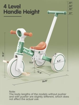 Tricycle 5 en 1 LOL-FUN - Direction & Poignée (1-4 ans)