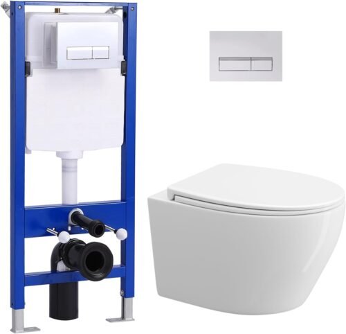 WC suspendu, réservoir encastr WC suspendu, réservoir encastré, abattant Soft-Close blanc
