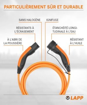 Câble de recharge Type 2 7m 32A 22kW Lapp Mobility IP55