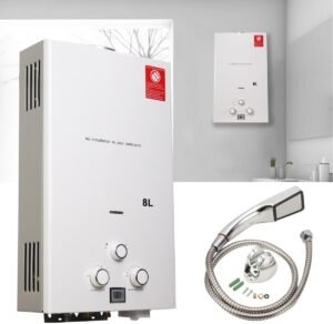 Chauffe-eau gaz 8L 16 kW propane instantané - douche pluie