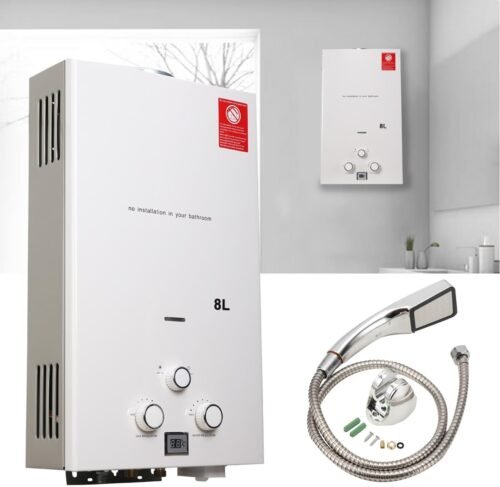 Chauffe-eau gaz 8L 16 kW propane instantané - douche pluie