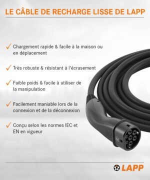 61rUW9-dtL._AC_SL1200_.jpg Câble de charge Type 2 LAPP MOBILITY 22 kW 10 m noir