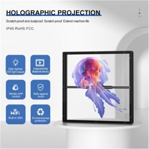 61sGNKaESEL._AC_SL1500_.jpg Projecteur hologramme 3D LED rotatif HD pour logo & annonce