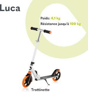 Trottinette LIONELO LUCA 100 kg, pliable, guidon réglable