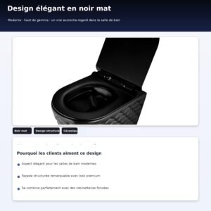 WC suspendu noir mat - cuvette céramique SoftClose