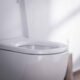 WC suspendu BERNSTEIN sans rebords blanc abattant standard