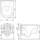 WC suspendu Prime Fit noir sans rebord, plaque et abattant