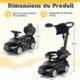 Porteur enfant Mercedes-Benz COSTWAY 3-en-1, canopy réglable