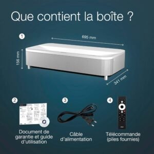 Projecteur laser TV 4K Epson ultracourte focale 4 000 lm